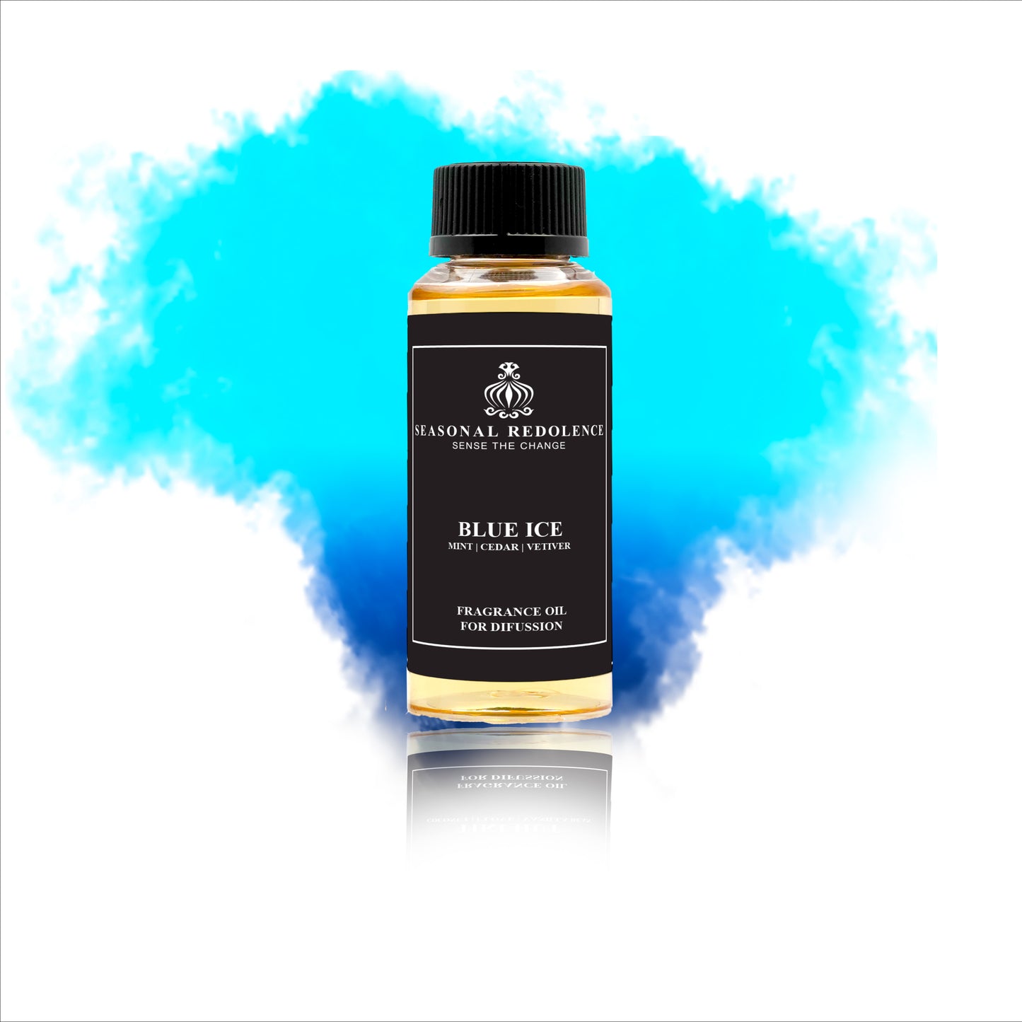 Blue Ice offers a refined fragrance that begins with crisp notes of oranges, grapefruit, and refreshing mint. The heart reveals warm cedar and rich labdanum, adding depth and complexity. Anchored by a base of vetiver, patchouli, and delicate jasmine, this scent balances freshness with earthy elegance for a truly sophisticated experience.