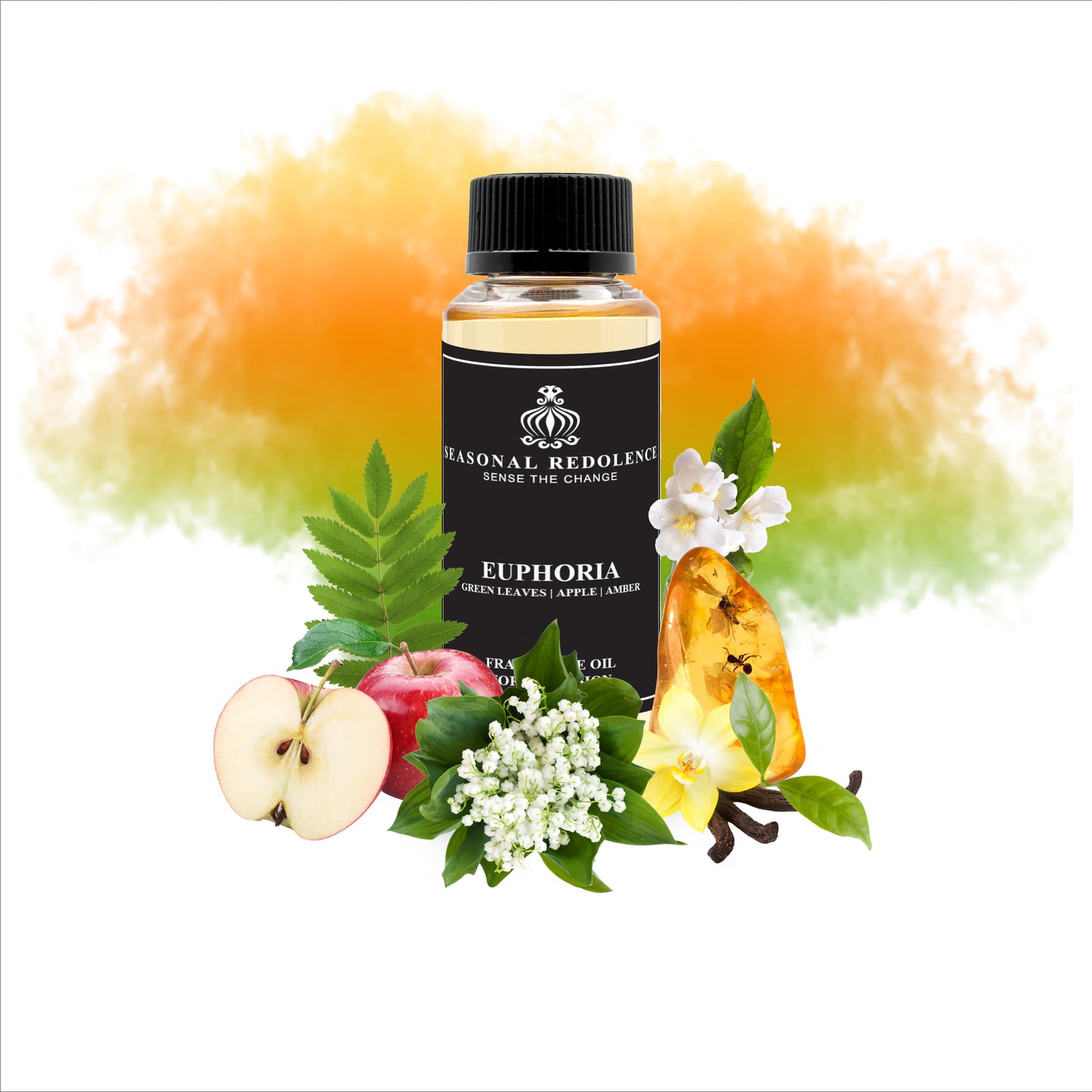 Euphoria opens with the crisp freshness of green leaves and a lush canopy, setting a serene tone. Its heart combines the delicate sweetness of apple, jasmine, and lily of the valley, delivering a graceful and refined floral touch. The scent rests on a warm base of amber and vanilla, offering a smooth and elegant finish that lingers beautifully. Perfect for those seeking a sophisticated and balanced fragrance experience.