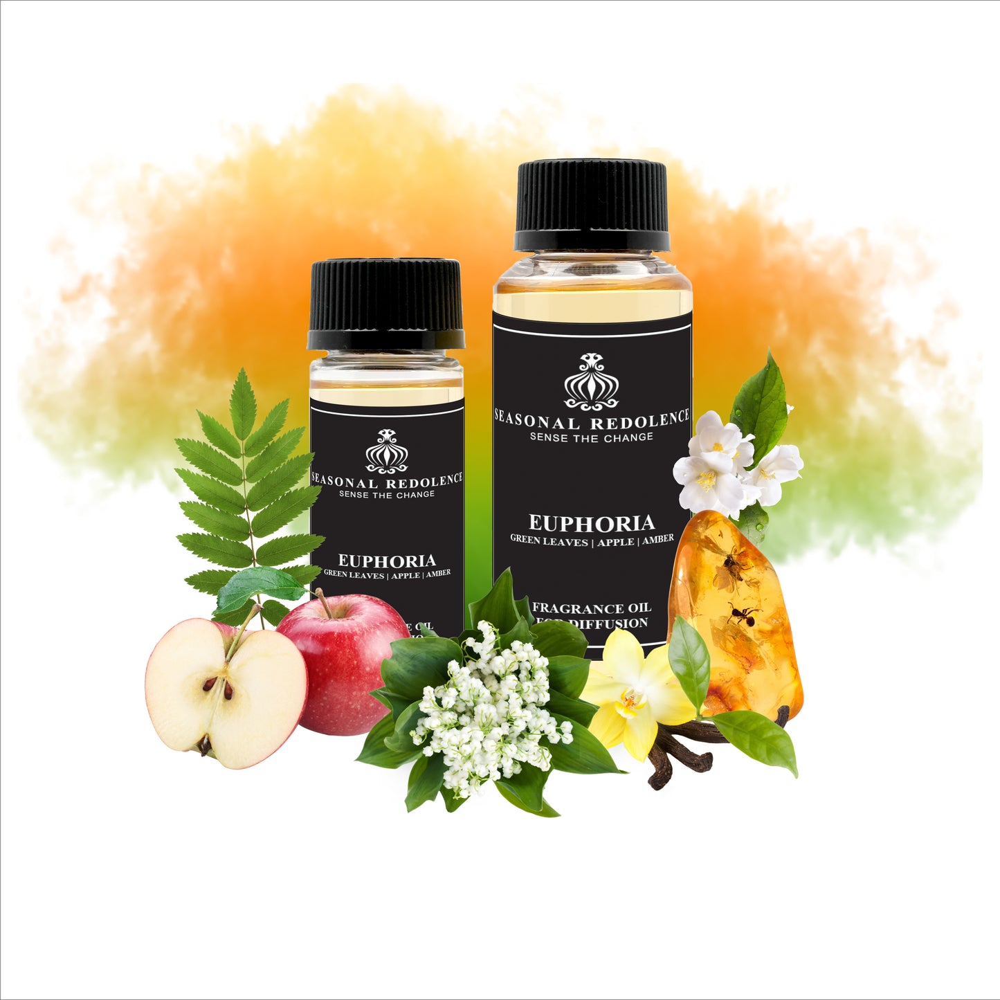 Euphoria opens with the crisp freshness of green leaves and a lush canopy, setting a serene tone. Its heart combines the delicate sweetness of apple, jasmine, and lily of the valley, delivering a graceful and refined floral touch. The scent rests on a warm base of amber and vanilla, offering a smooth and elegant finish that lingers beautifully. Perfect for those seeking a sophisticated and balanced fragrance experience.