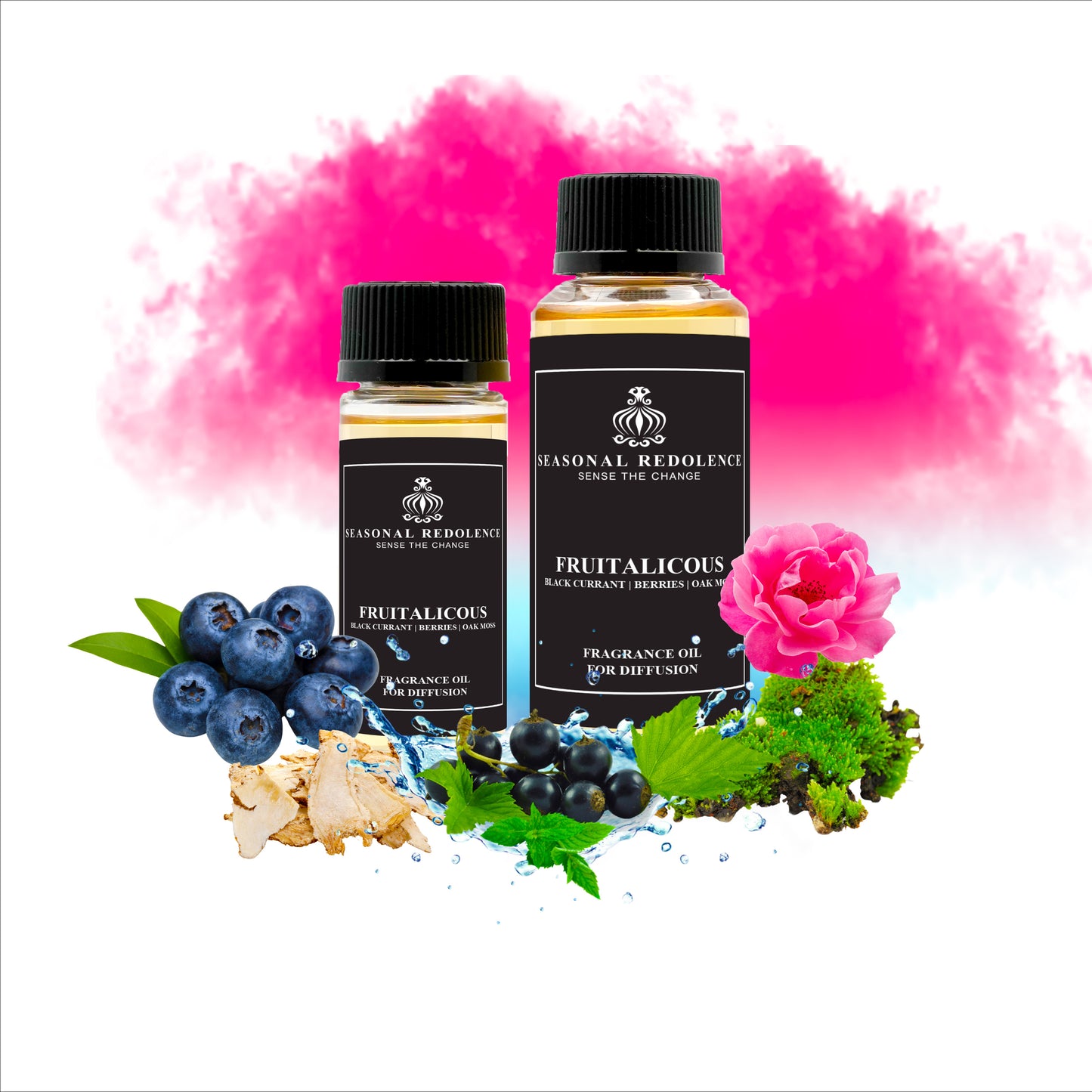 Fruitalicious opens with vibrant black currant and fresh green leaves, offering a crisp and lively introduction. The heart reveals a rich blend of ripe berries and delicate Bulgarian roses, adding depth and floral elegance. Anchored by a base of oak moss and musk, this fragrance delivers a sophisticated balance of fruity brightness and earthy warmth, perfect for a refined and captivating presence.