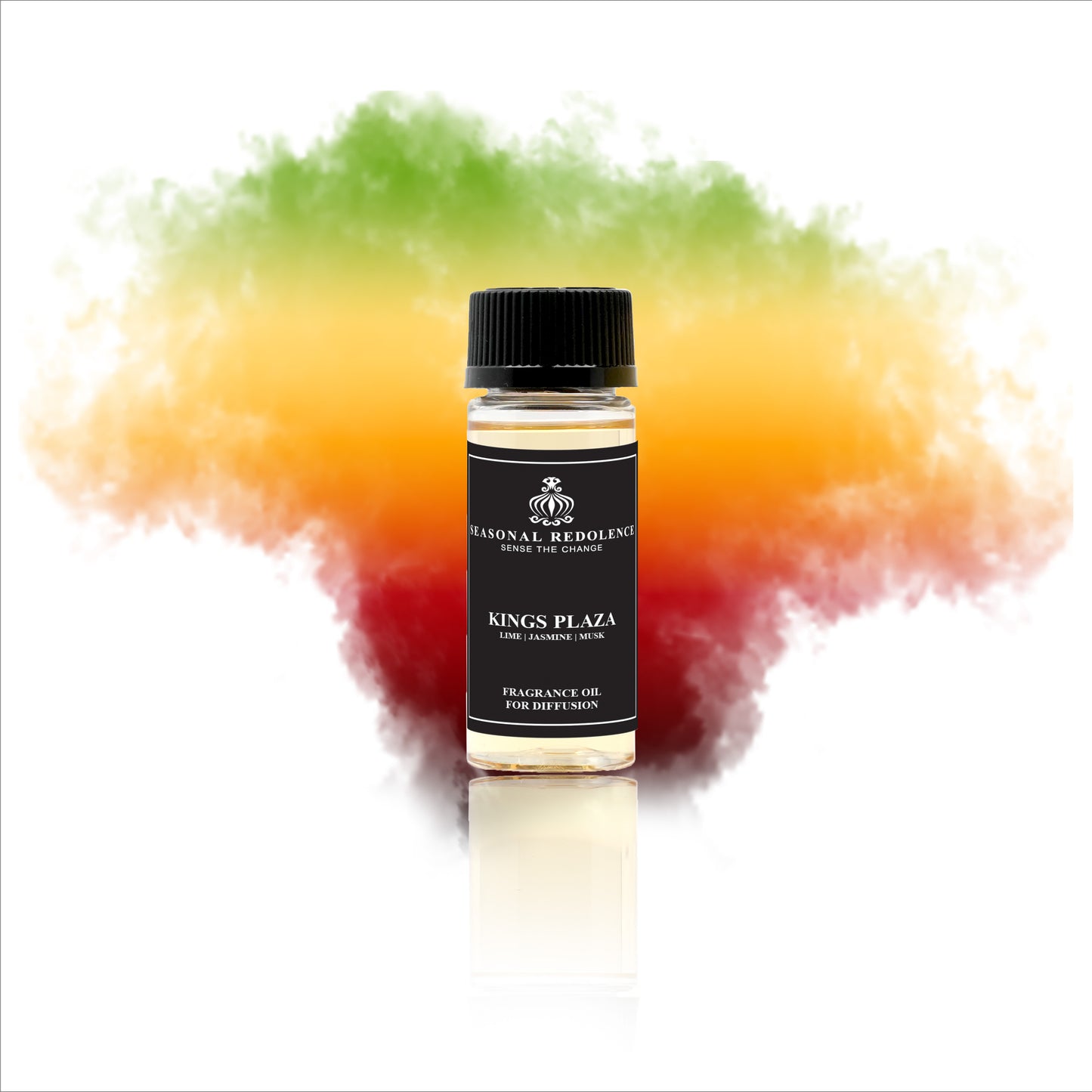 KINGS PLAZA opens with a vibrant blend of lime, peach, and melon, offering a fresh and fruity introduction. Its heart combines the elegance of jasmine and rose with a playful touch of candy sweetness. The fragrance rests on a warm base of musk and amber, delivering a sophisticated and lasting finish that balances freshness with depth.