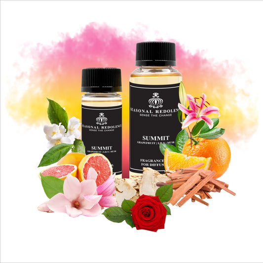 Summit begins with a vibrant burst of grapefruit and orange, offering a lively and invigorating opening. At its core, a refined blend of lily, magnolia, rose, and jasmine unfolds, creating an elegant floral harmony. The fragrance settles into a sophisticated base of musk, guaiac wood, and sandalwood, delivering warmth and depth that lingers gracefully. This scent is perfect for those who appreciate a balanced and distinguished fragrance.